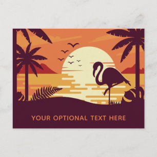 Tropical Flamingo custom text postcard