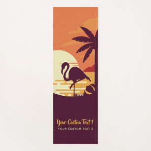 Tropical Flamingo custom text yoga mat
