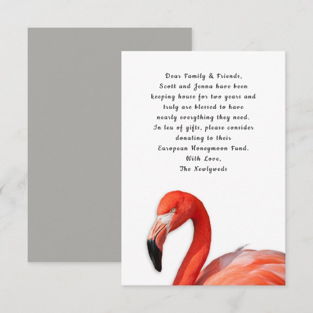 Tropical Flamingo Custom Wishing Well Cards (Front/Back)