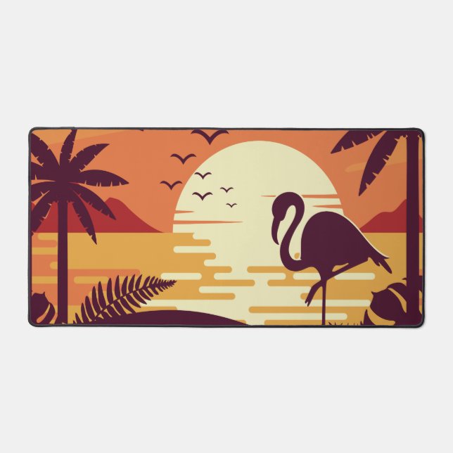 Tropical Flamingo Desk Mat (Front)