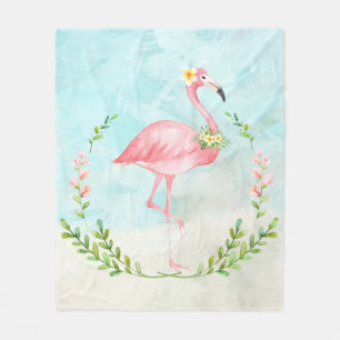 Tropical Flamingo Fleece Blanket