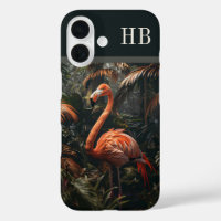Tropical Flamingo Jungle Monogram Personalised