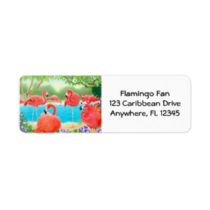 Tropical Flamingo Lagoon Label Return Address Label