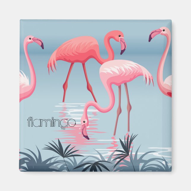 Tropical Flamingo Magnet (Front)