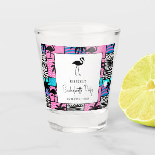 Tropical Flamingo Miami Beach Bachelorette Party Shot Glass