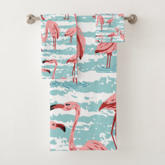 Tropical Flamingo Paradise Bath Towel Set