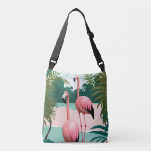 Tropical Flamingo Paradise Crossbody Bag