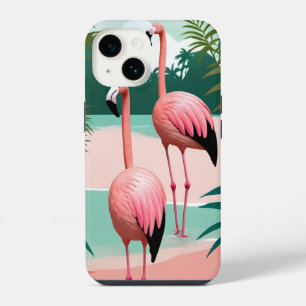 Tropical Flamingo Paradise iPhone 14 Case