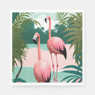 Tropical Flamingo Paradise Napkin