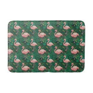 Tropical Flamingo Pattern  Bath Mat
