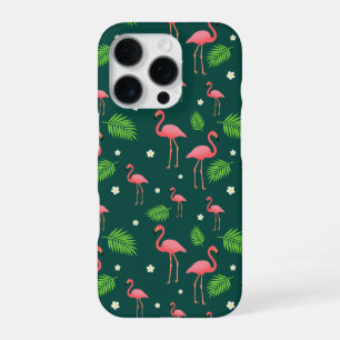 Tropical Flamingo Pattern iPhone 16 Pro Case