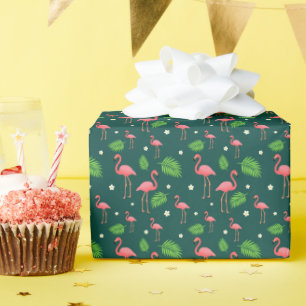 Tropical Flamingo Pattern Wrapping Paper