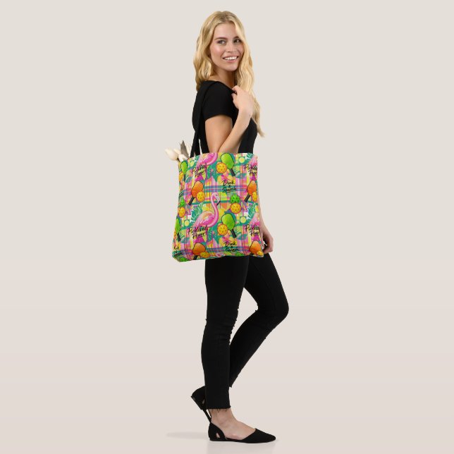 Tropical Flamingo Pickleball  Tote Bag (On Model)
