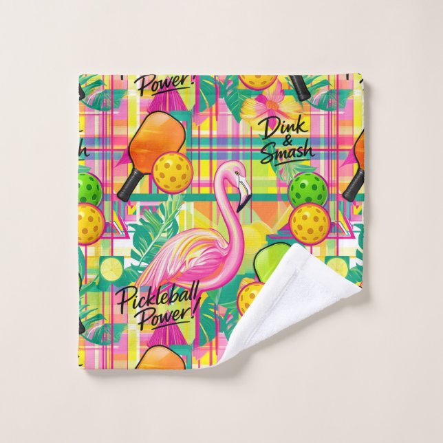 Tropical Flamingo Pickleball  Wash Cloth (Wash Cloth)
