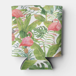 Tropical Flamingo Pineapple: Hand-Drawn Pattern Can Cooler