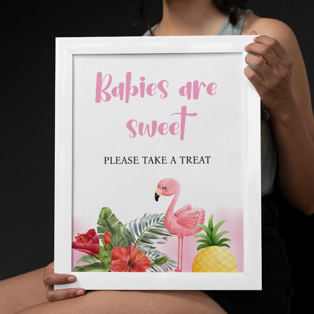 Tropical Flamingo Pink Babies are Sweet Sign (Creator Uploaded)