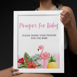 Tropical Flamingo Pink Prayers for Baby Sign 