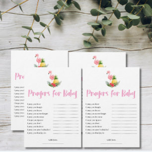 Tropical Flamingo Prayers for Baby Shower Card