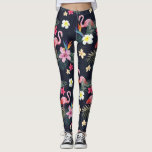Tropical Flamingo Print, Exotic Botanical Flowers Leggings<br><div class="desc">Step out in style with these super cute leggings featuring a Flamingo and floral print. Perfect for a night out,  workouts or everyday wear.</div>