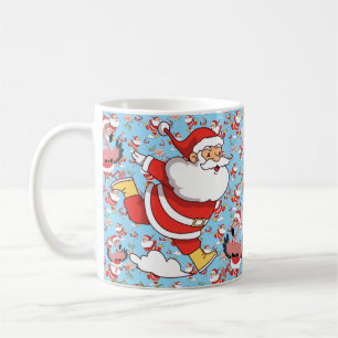 Tropical Flamingo Santa Christmas Pattern Coffee Mug
