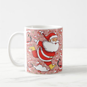 Tropical Flamingo Santa Christmas Pattern Coffee Mug