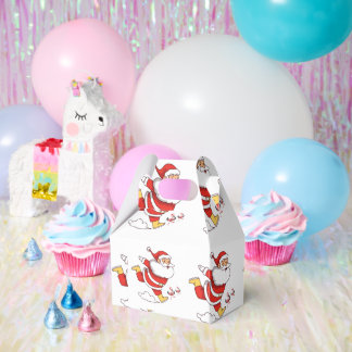 Tropical Flamingo Santa Christmas Pattern Favour Box