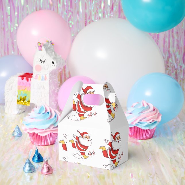 Tropical Flamingo Santa Christmas Pattern Favour Box (Party)