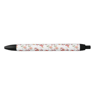 Tropical Flamingo Santa Christmas Pattern green Black Ink Pen