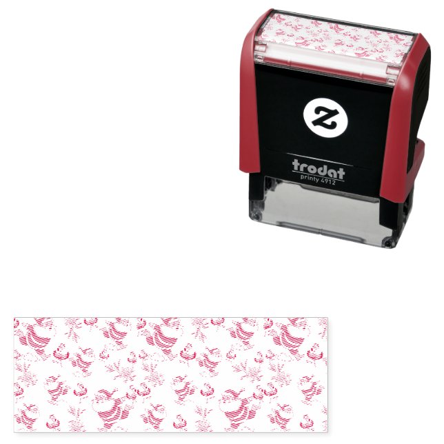 Tropical Flamingo Santa Christmas Pattern Self-inking Stamp (In Situ)