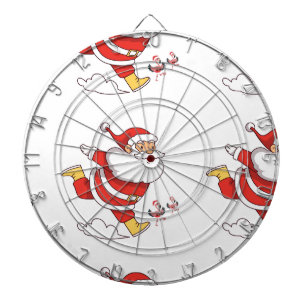 Tropical Flamingo Santa Christmas Pattern  Tags: Dartboard