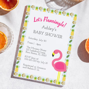 Tropical Flamingo Shower Invitation