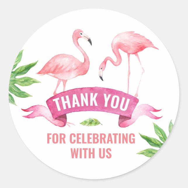 Tropical Flamingo Sticker (Front)
