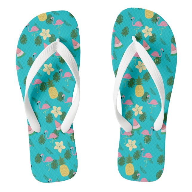 Tropical flamingo thongs (Footbed)