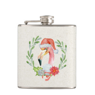 Tropical Flamingo Vinyl Wrapped Flask