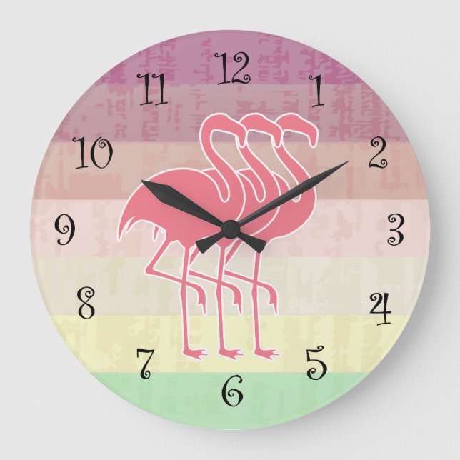 Tropical Flamingo Wall Clocks (Front)