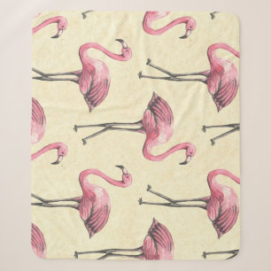 Tropical Flamingo: Watercolor Wallpaper Delight. Sherpa Blanket