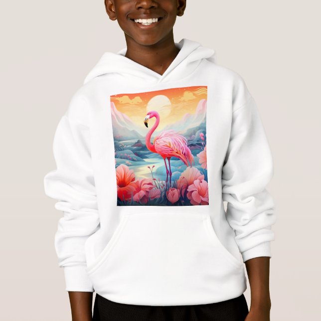 Tropical Flamingo with Flowers (Front)