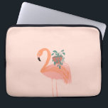Tropical Flamingo with Potted Plant Hand Drawn     Laptop Sleeve<br><div class="desc">Flamingo holding pothos plant</div>
