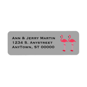 tropical flamingos custom return address label