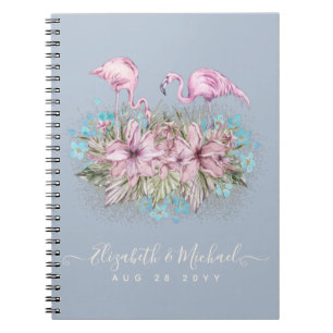 Tropical Flamingos Wedding Notebook