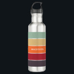 Tropical Flavours Colour Block Personalised Name 710 Ml Water Bottle<br><div class="desc">This colourful and modern design features a colour-block pattern in tropical hues with your personalised name #waterbottles #drinkware #personalizedgifts</div>