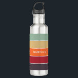 Tropical Flavours Colour Block Personalised Name 710 Ml Water Bottle<br><div class="desc">This colourful and modern design features a colour-block pattern in tropical hues with your personalised name #waterbottles #drinkware #personalizedgifts</div>