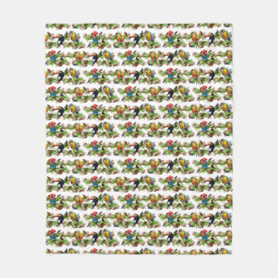 Tropical Fleece Blanket (White)