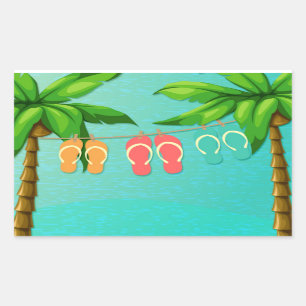 Tropical Flip Flops Rectangular Sticker
