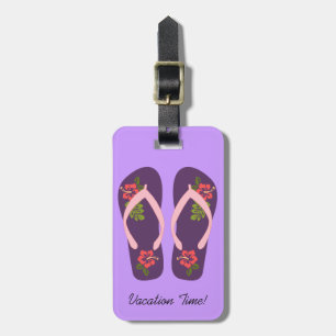 Tropical Flip Flops Vacation Time Luggage Tag