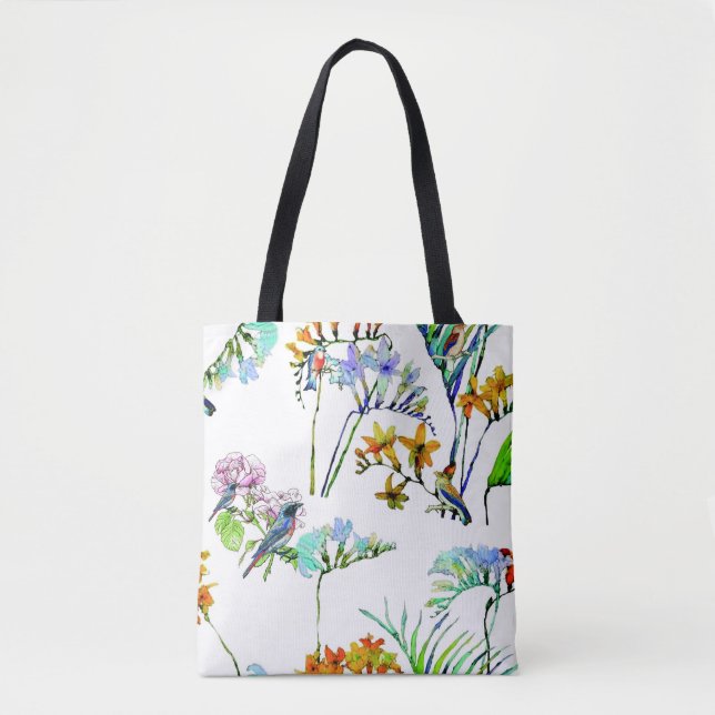 Tropical flora and fauna tote bag (Front)