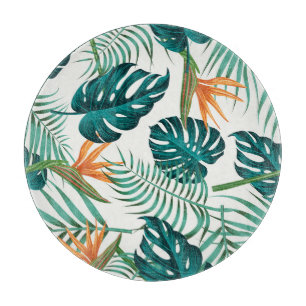 Tropical Flora: Floral Seamless Design Cutting Board