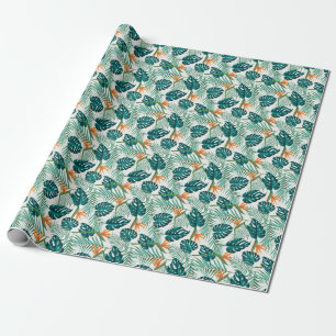 Tropical Flora: Floral Seamless Design Wrapping Paper