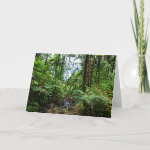 Tropical flora of el yunque rainforest holiday card