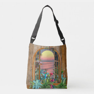 Tropical Flora Paradise at Sunset Crossbody Bag